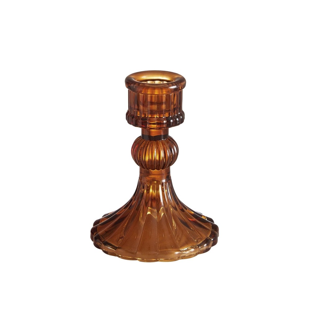 The Pioneer Woman Amber Brown Glass Candle Holder, Small
